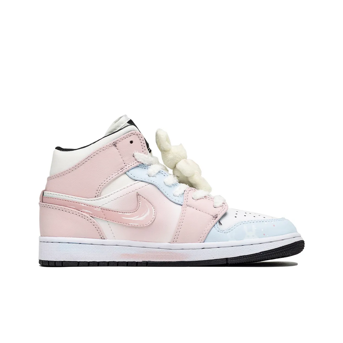 Custom Air Jordan 1 Blue Pink Bunny Graffiti