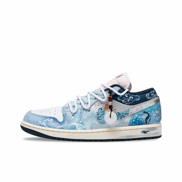 Custom Air Jordan 1 Blue White Graffiti Low