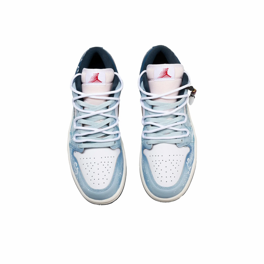 Custom Air Jordan 1 Blue White Graffiti Low