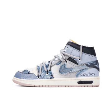 Custom Air Jordan 1 Blue Grey Denim Fabric