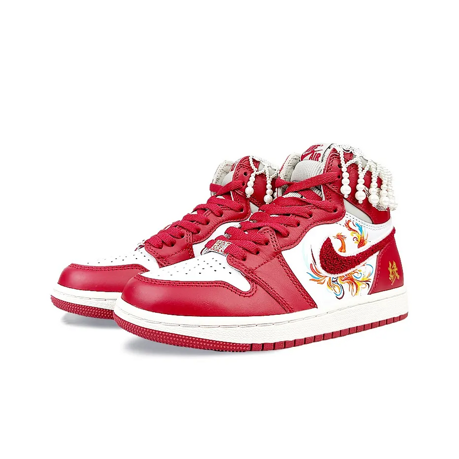 Custom Air Jordan 1 Red Colorful Phoenix High