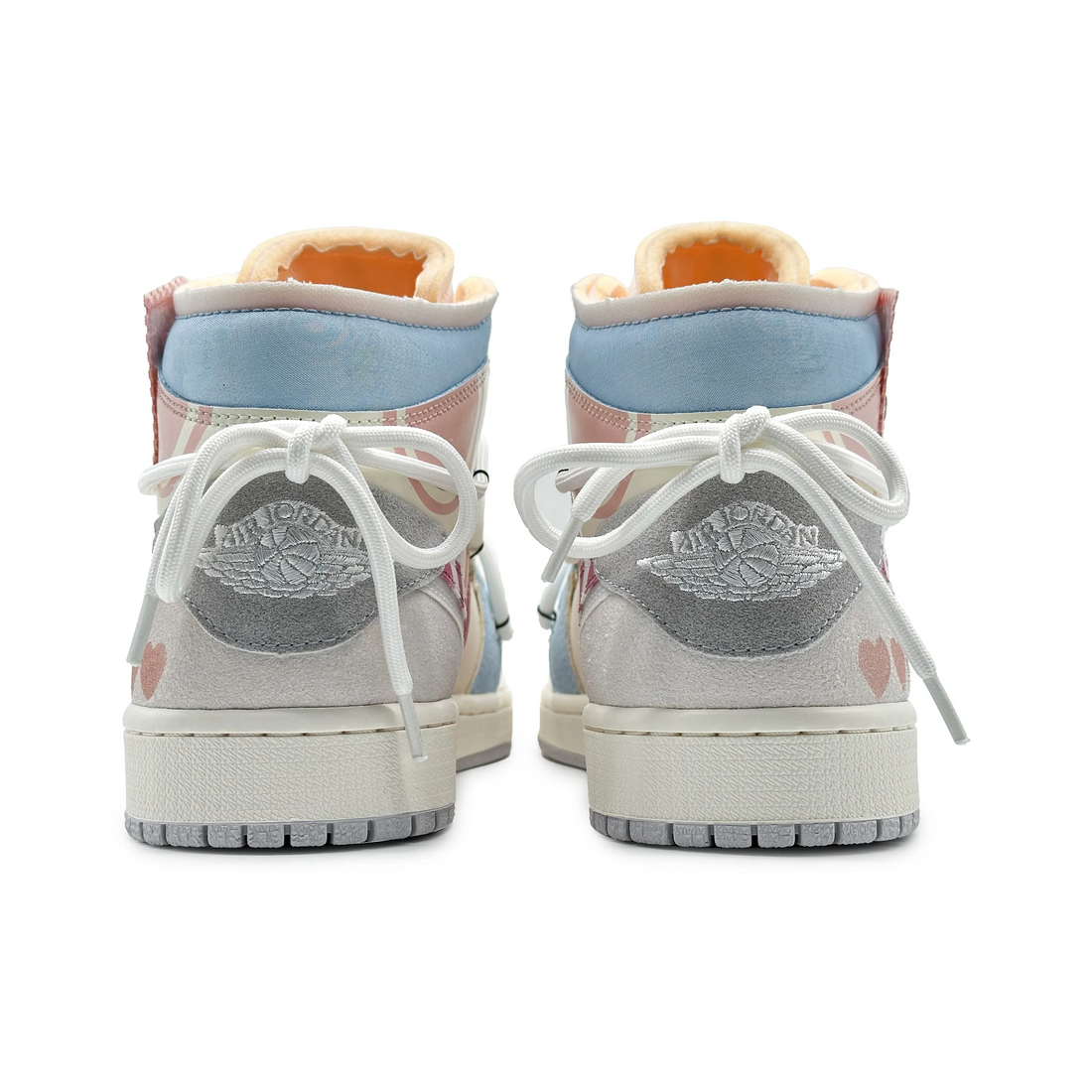 Custom Air Jordan 1 Color Geometric Splicing Pink Blue