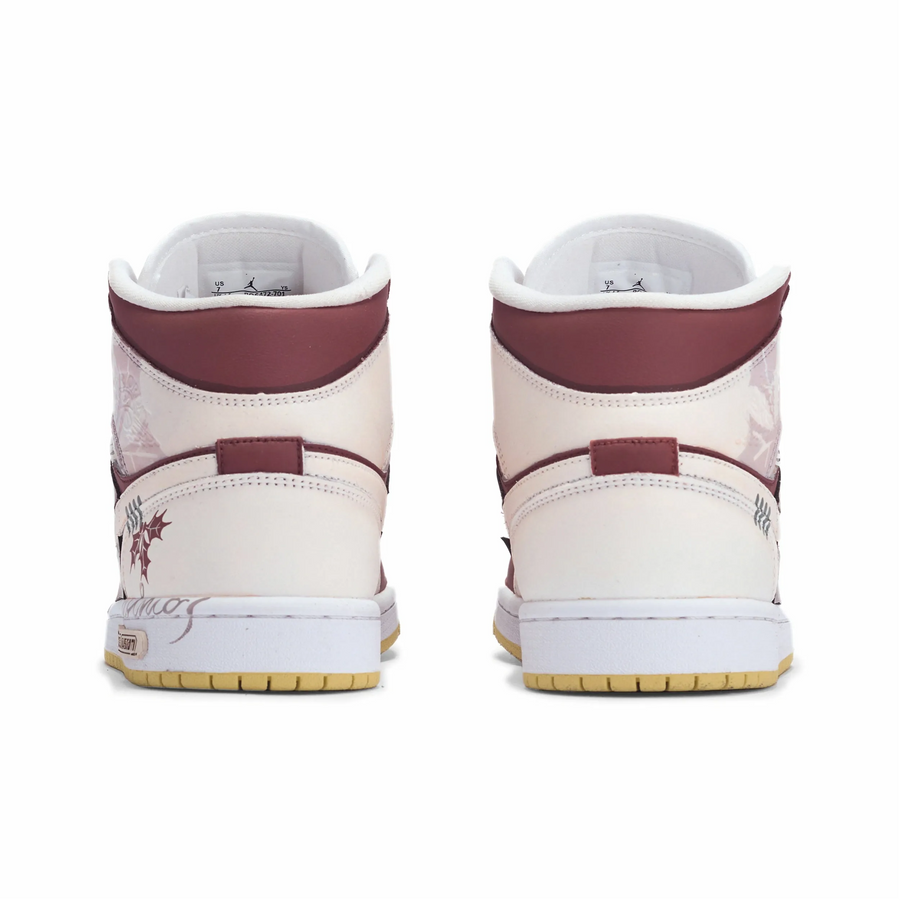 Custom Air Jordan 1 White Red Maple Leaves