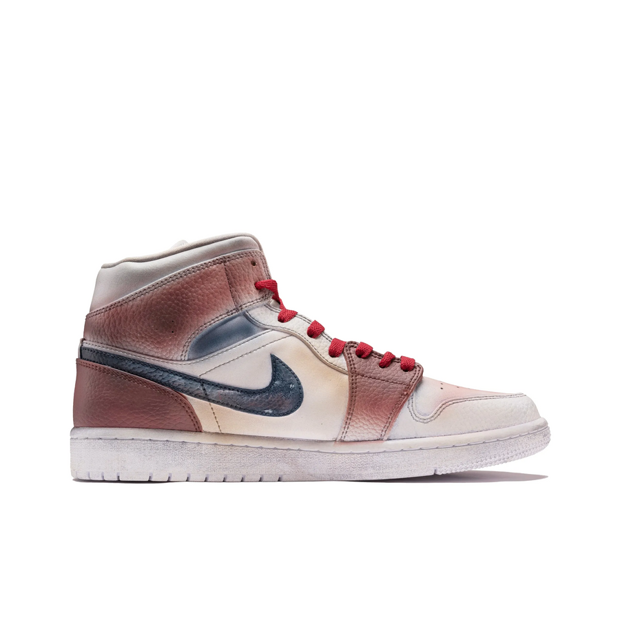 Custom Air Jordan 1 Red Black Blue Graffiti