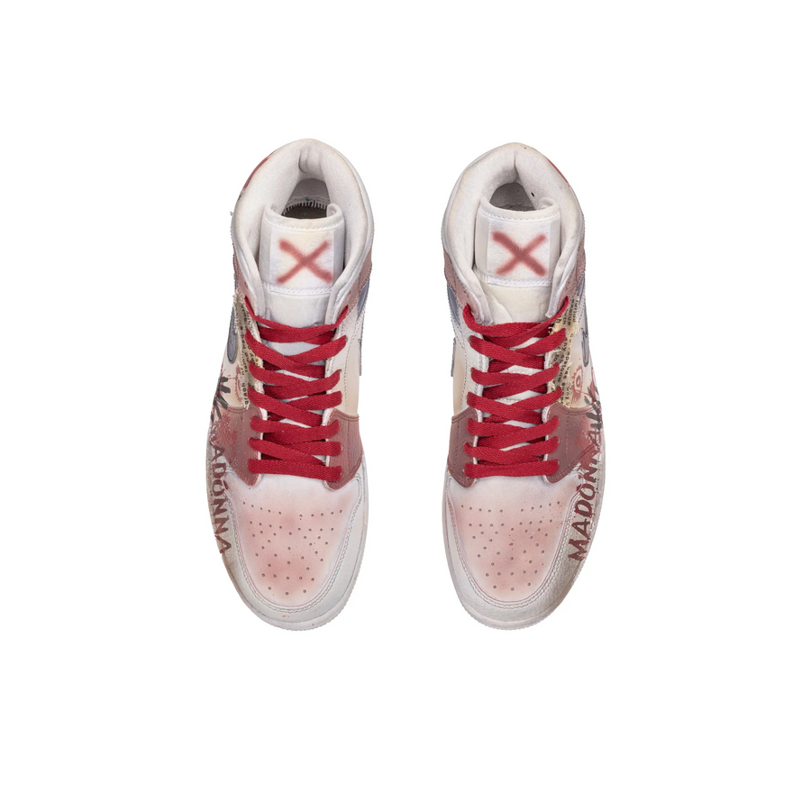 Custom Air Jordan 1 Red Black Blue Graffiti