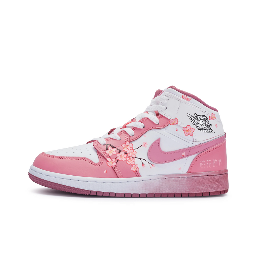 Custom Air Jordan 1 White Pink Peach Blossom
