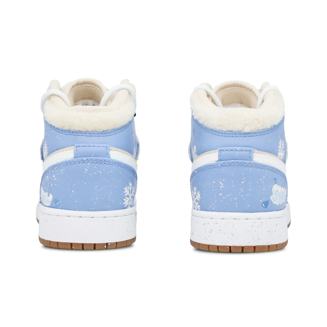 Custom Air Jordan 1 Blue White Snowflake