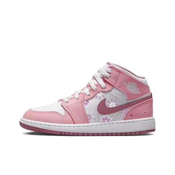Custom Air Jordan 1 Pink White Snowflakes