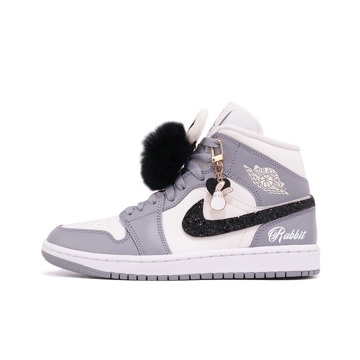 Custom Air Jordan 1 Purple Black White Rabbit
