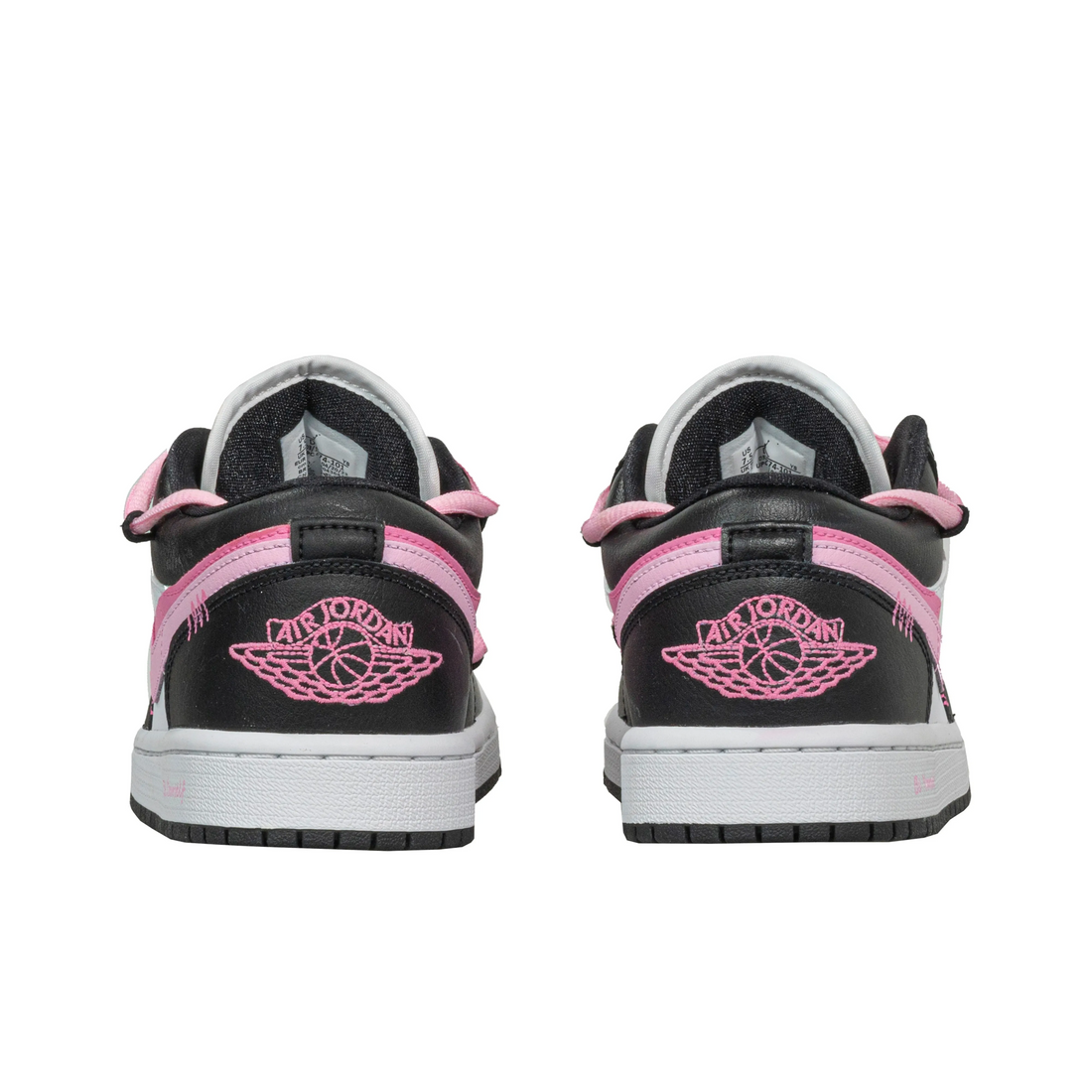 Custom Air Jordan 1 Black White Pink Low