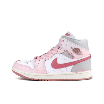 Custom Air Jordan 1 Pink White Grey