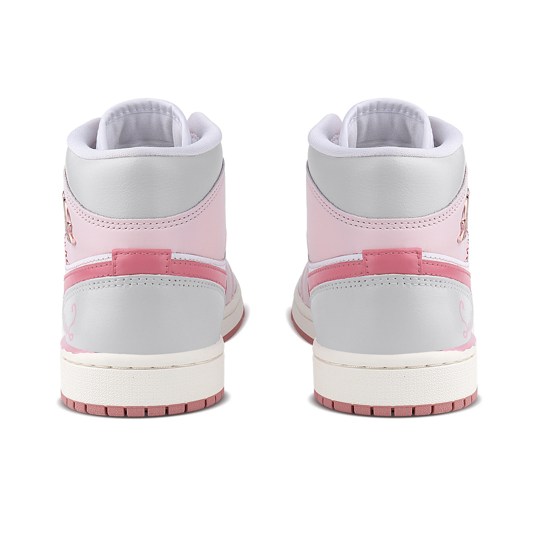 Custom Air Jordan 1 Pink White Grey