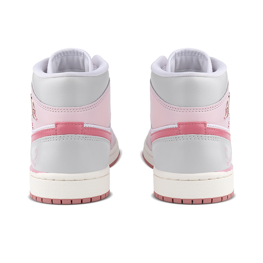Custom Air Jordan 1 Pink White Grey