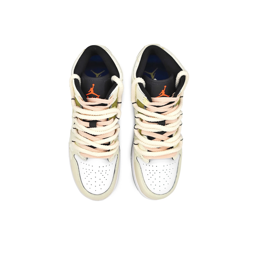 Custom Air Jordan 1 Beige With Pink Peach Blossoms