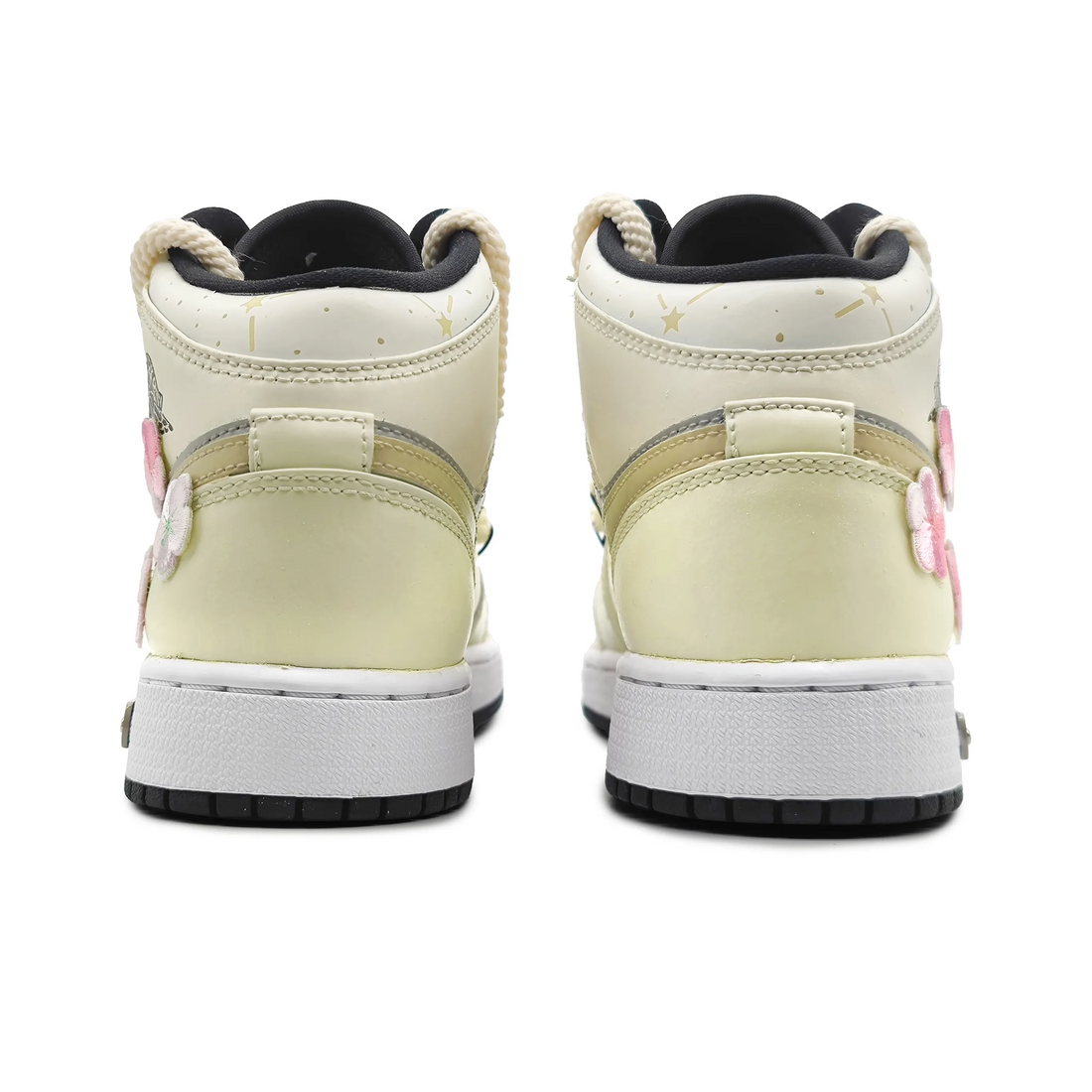Custom Air Jordan 1 Beige With Pink Peach Blossoms