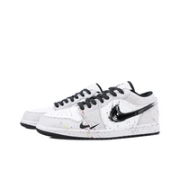 Custom Air Jordan 1 Light Grey Black With Colorful Ink Splash Low