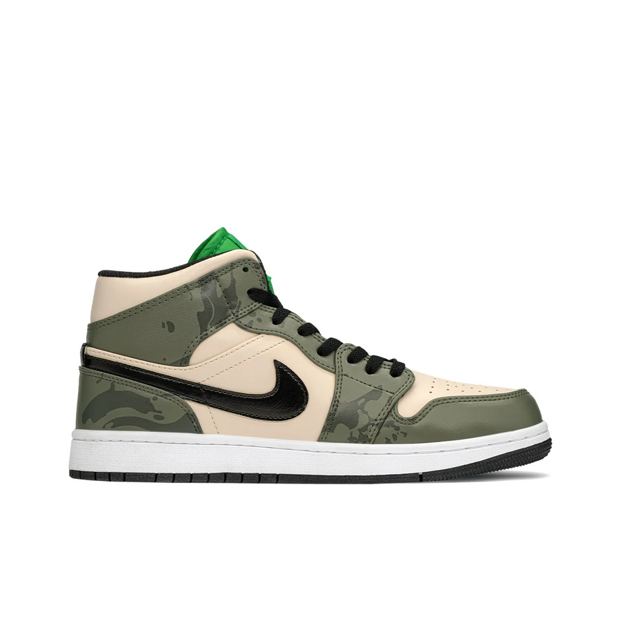 Custom Air Jordan 1 Beige Green Black