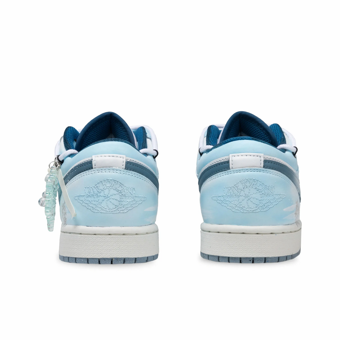Custom Air Jordan 1 White Blue Sliver Snowflakes