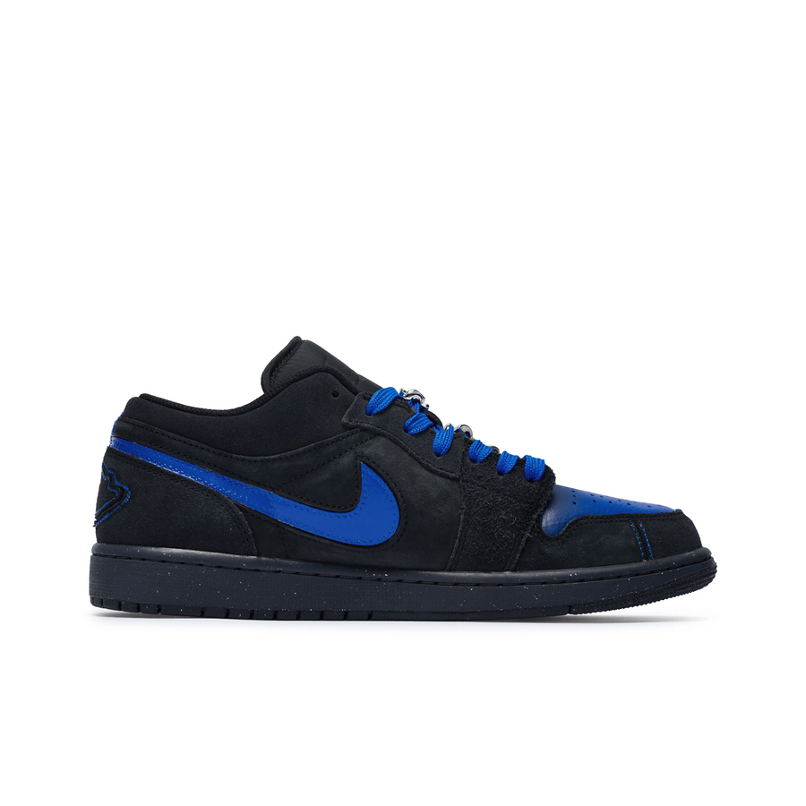 Custom Air Jordan 1 Black Dark Blue Low