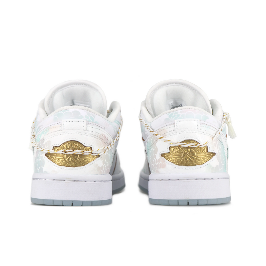 Custom Air Jordan 1 White Cyan-blue Pink Gradient Graffiti