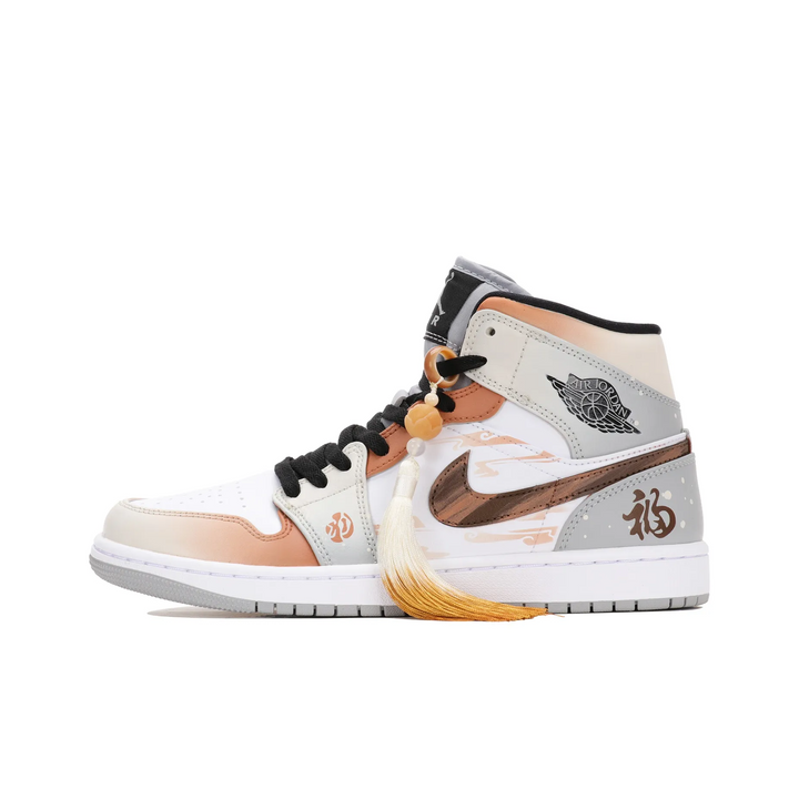 Custom Air Jordan 1 Orange White Gray