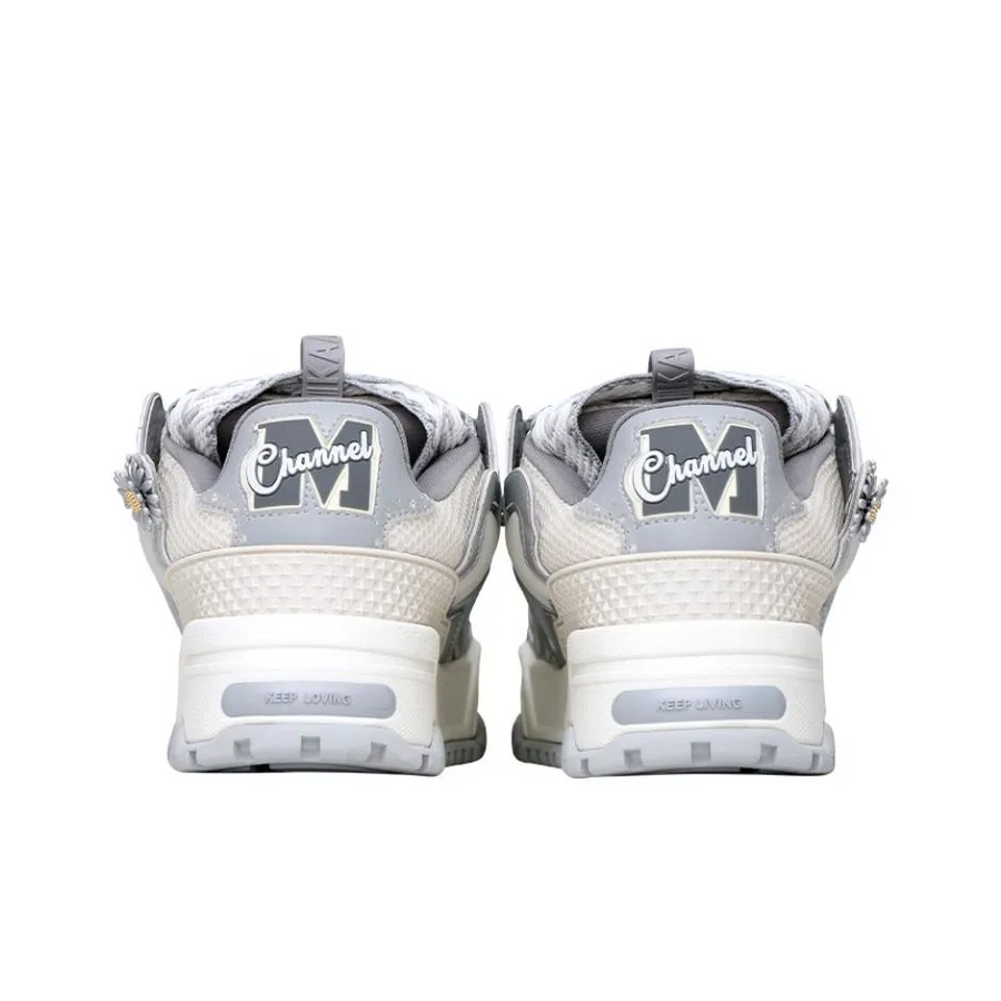 Custom Sneaker Stars Sliver-grey With Little Daisies