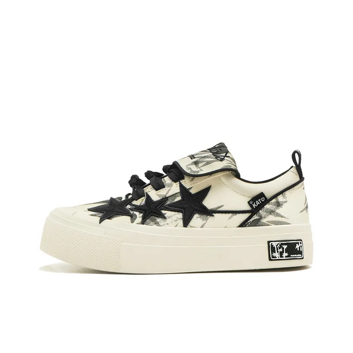 Custom Sneaker Off White Black Stars