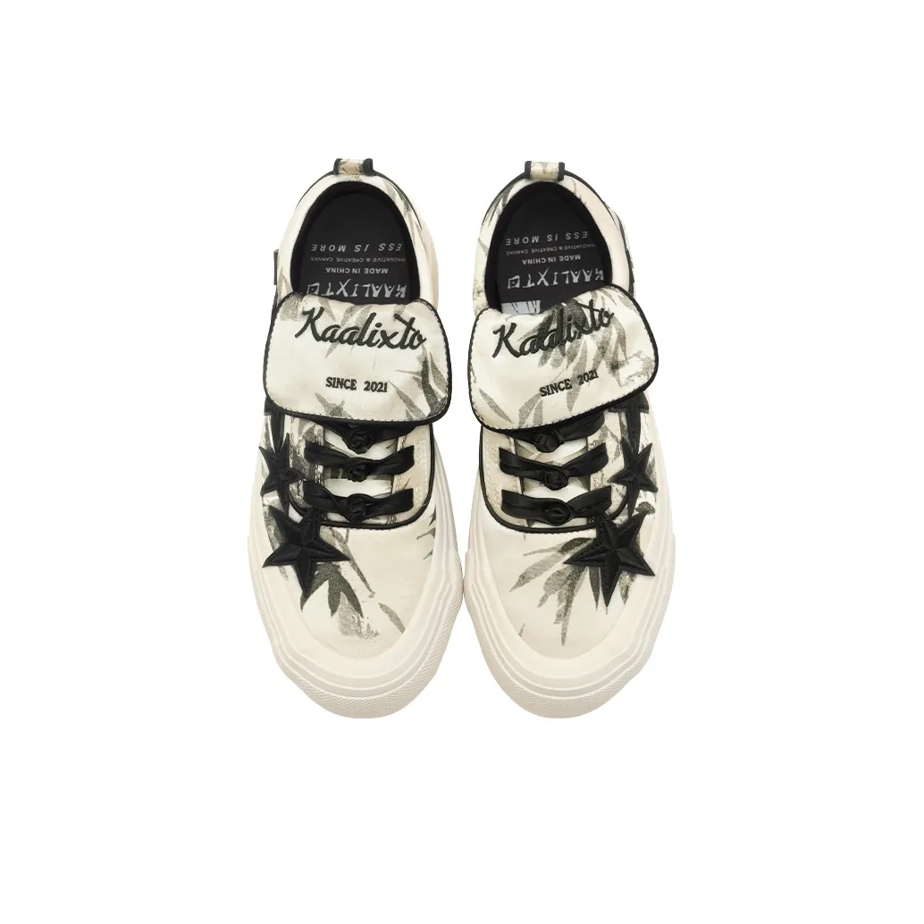 Custom Sneaker Off White Black Stars