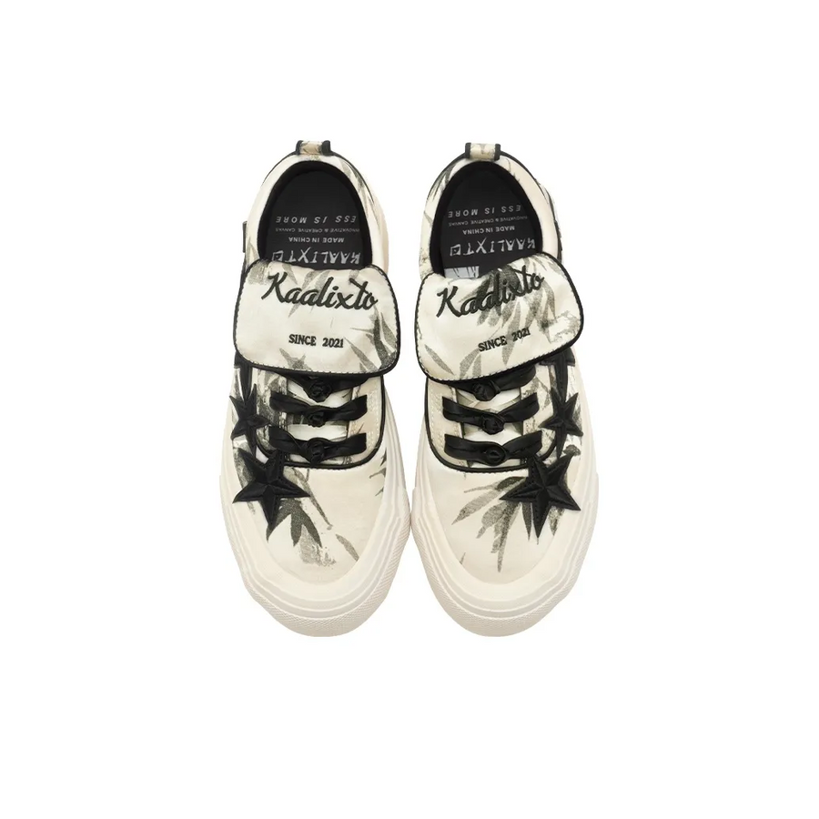 Custom Sneaker Off White Black Stars