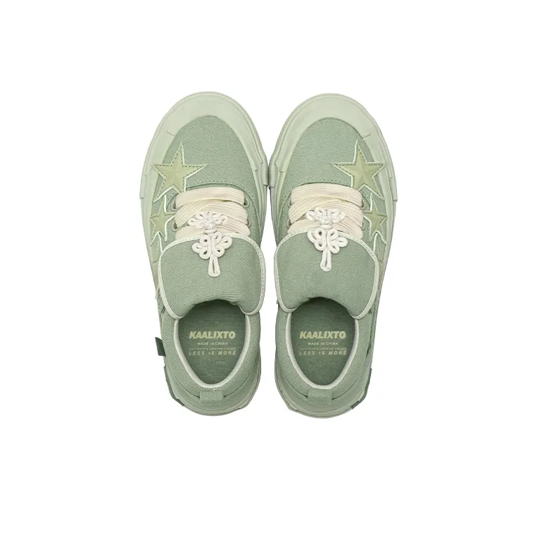 Custom Sneaker Matcha Green Stars