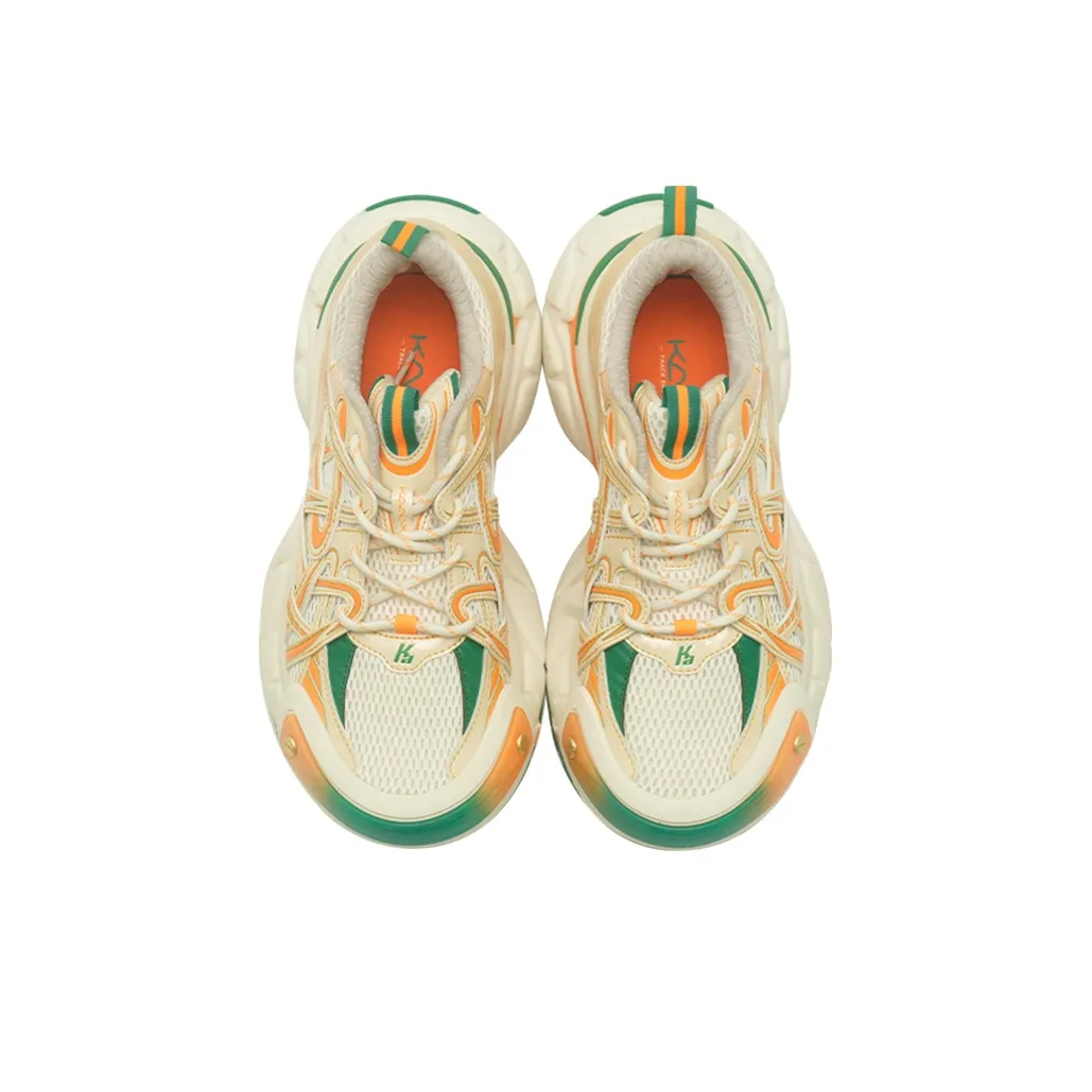 Custom Sneaker Beige Orange Green