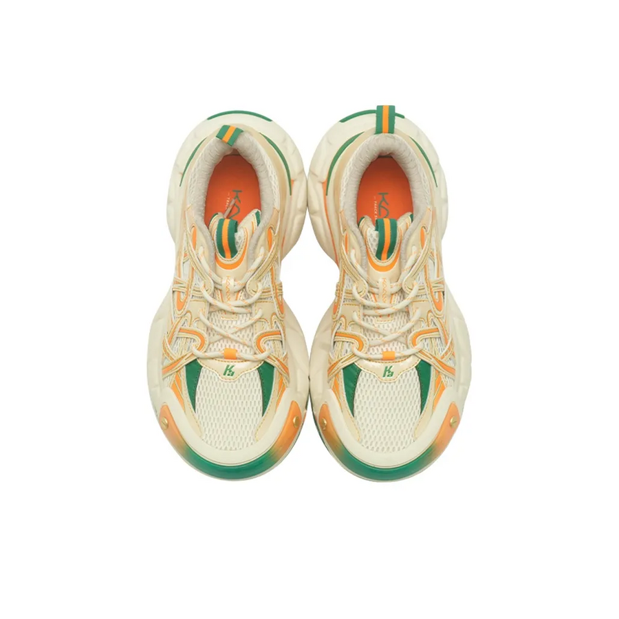 Custom Sneaker Beige Orange Green