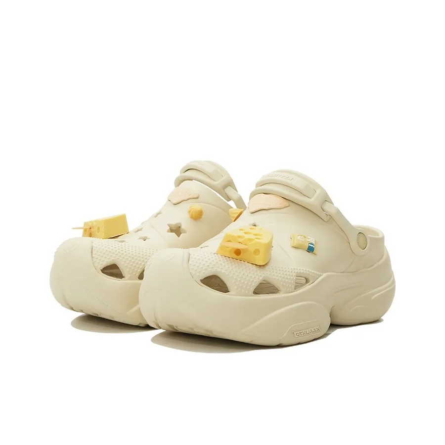 Custom Crocs Beige Yellow Cheese