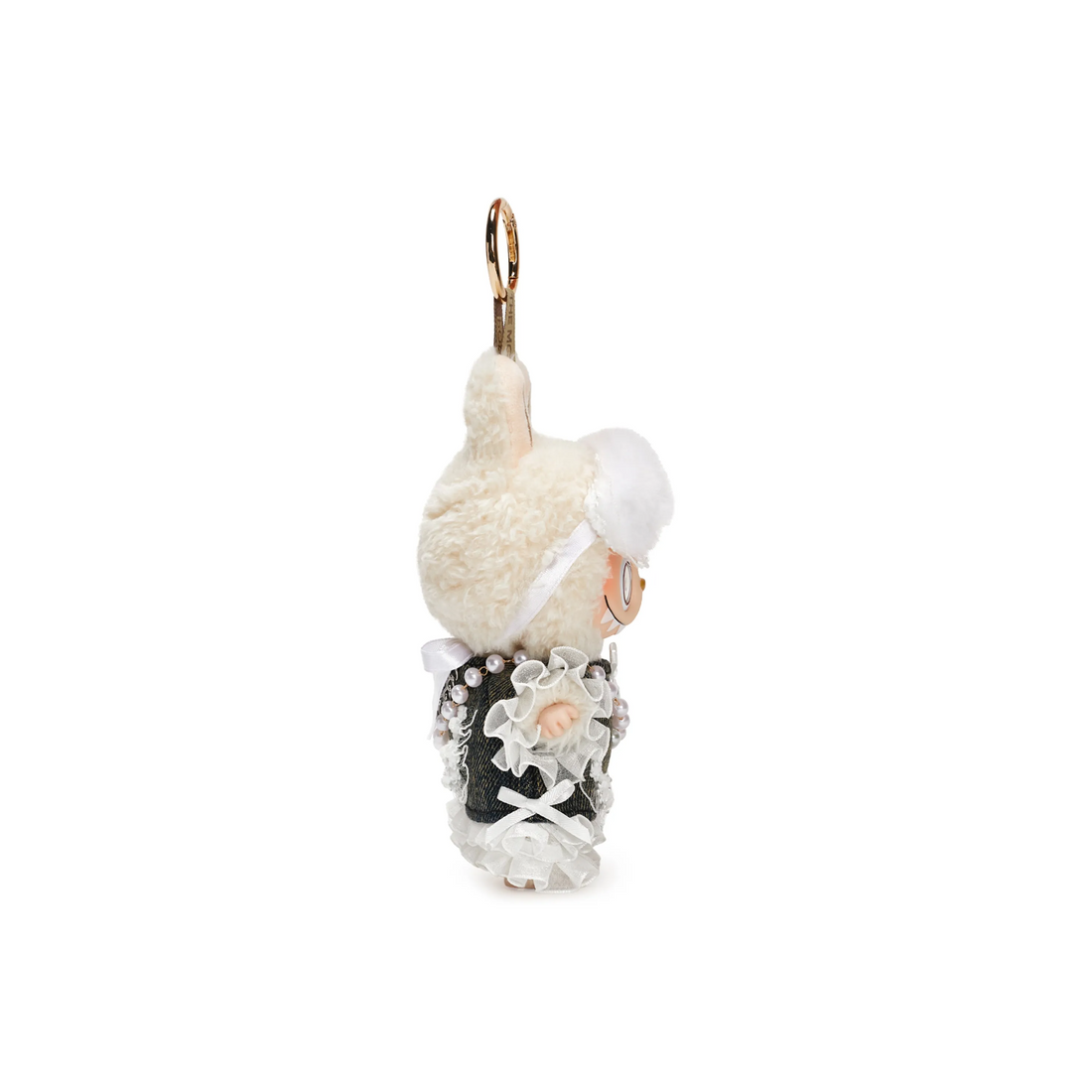 Custom Labubu Black White Pearl Princess Dress