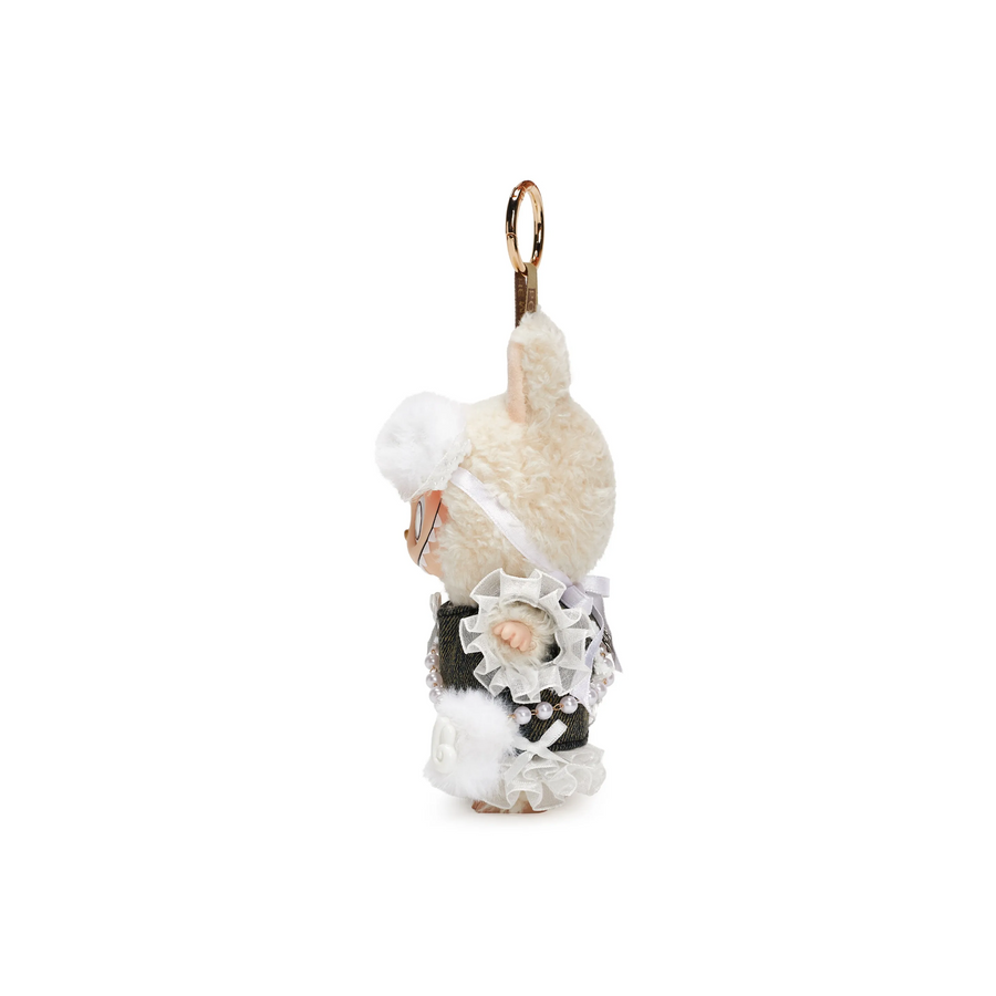 Custom Labubu Black White Pearl Princess Dress