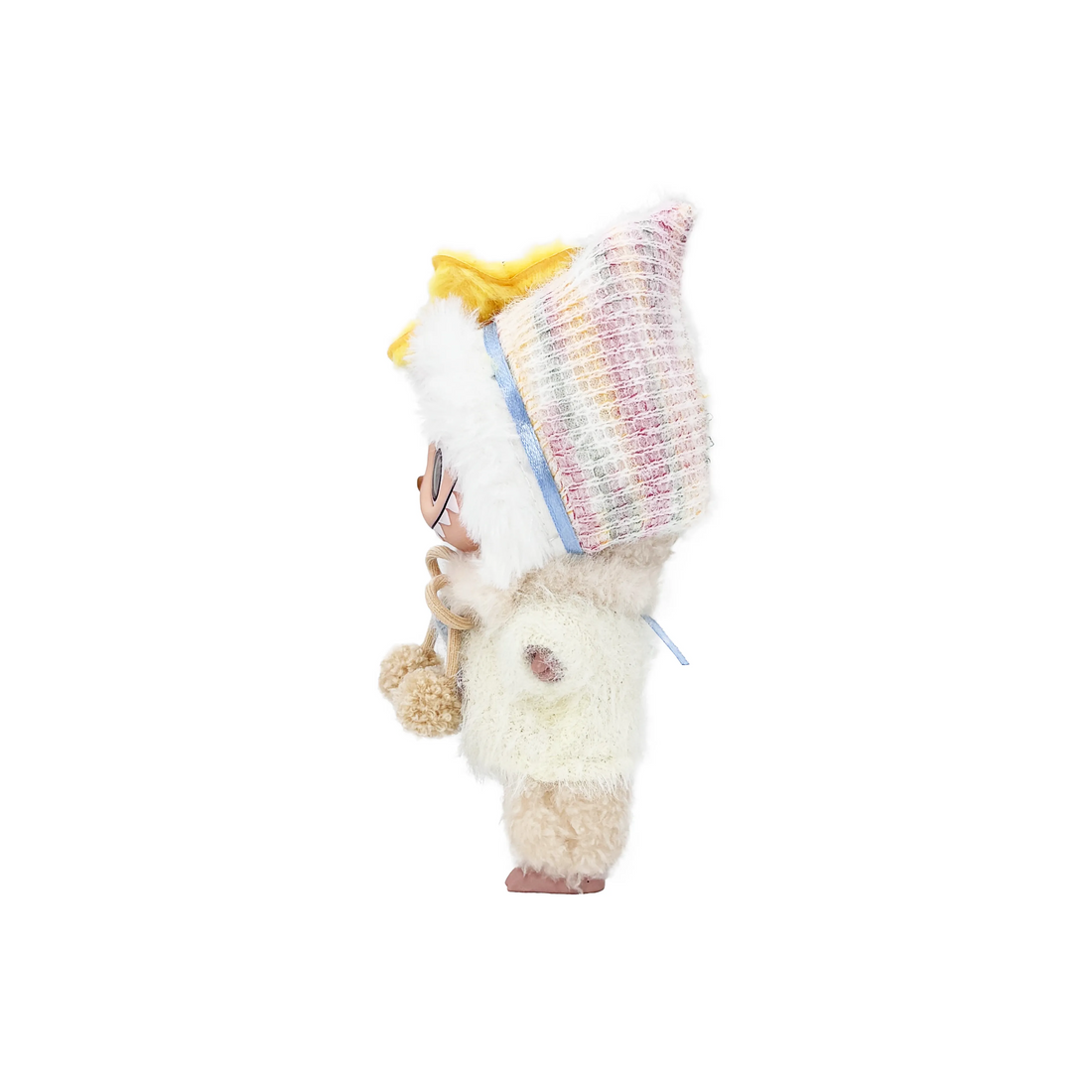 Custom Labubu White Plush Hood Beige Plush