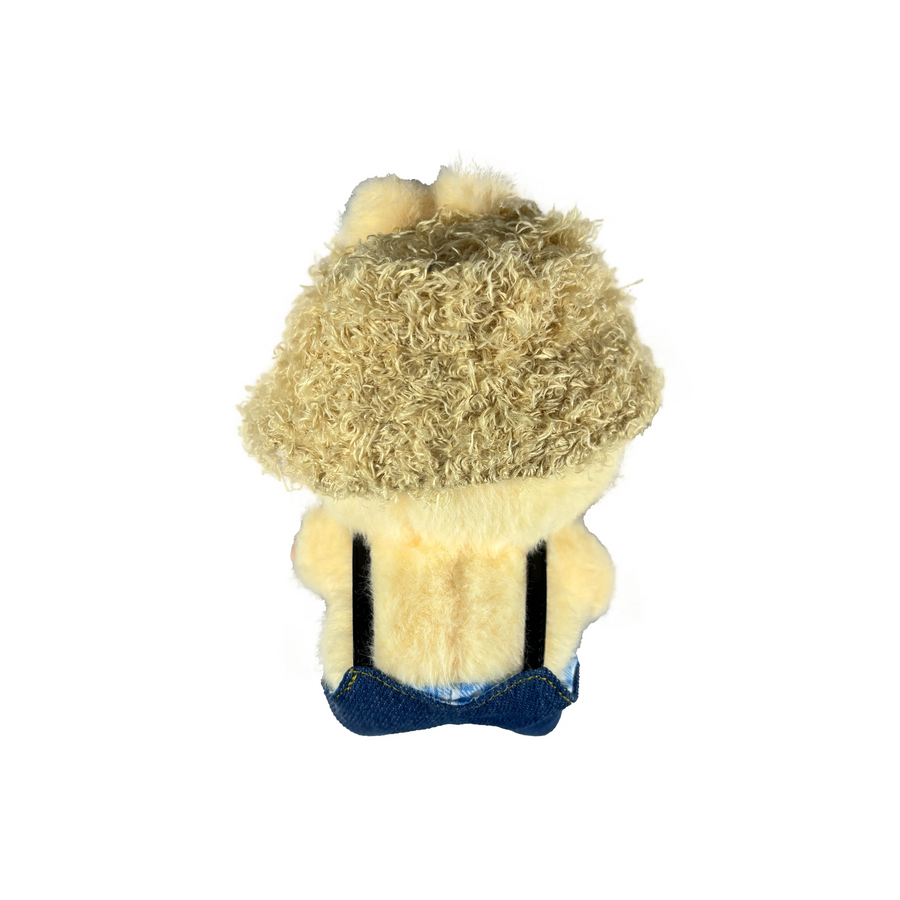 Custom Labubu Khaki Bucket Hat And Blue Overalls
