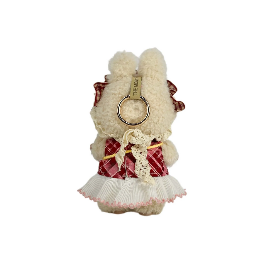 Custom Labubu Red Plaid Headscarf And Dress