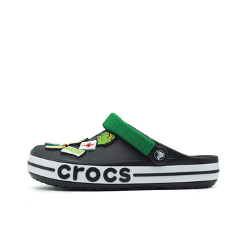 Custom Crocs Black With Green Shoelaces Money Theme