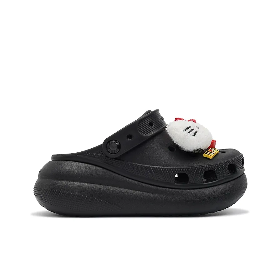Custom Crocs Black With Red Love Heart Lace Hello Kitty Theme