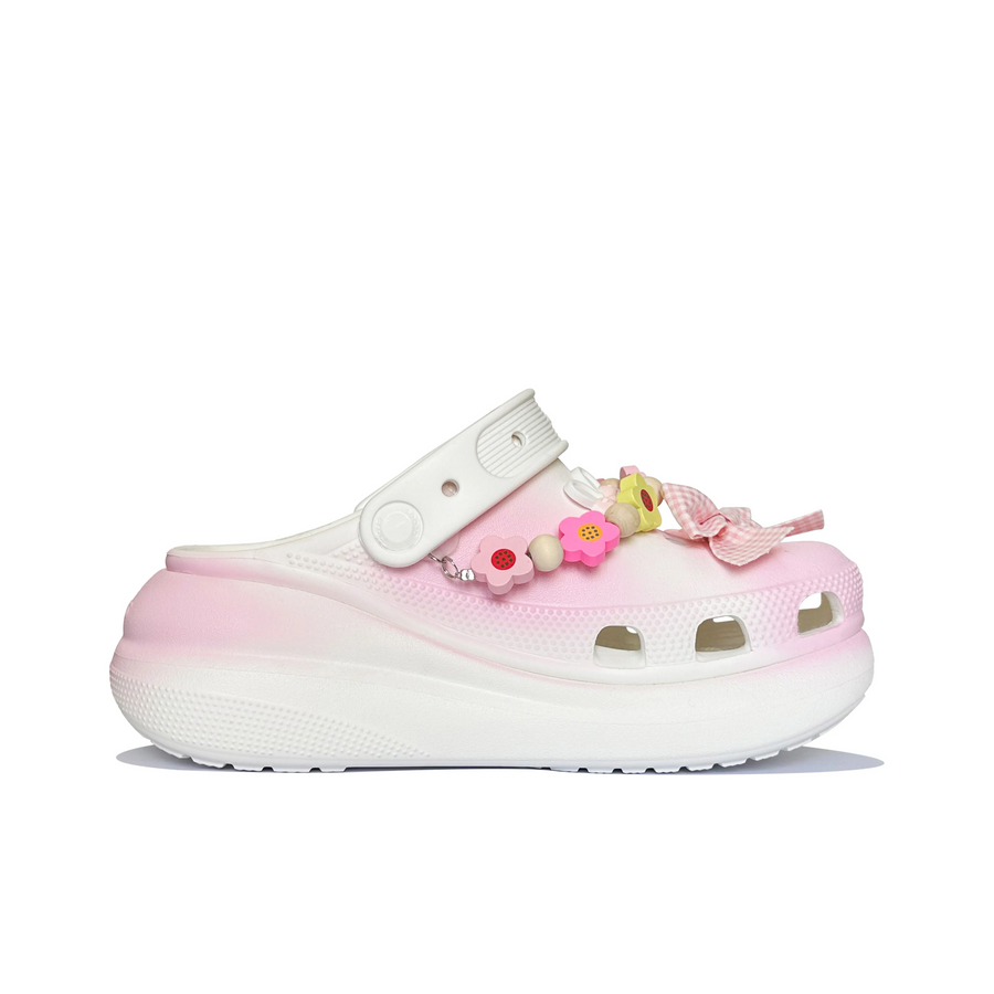 Custom Crocs White Pink Hello Kitty Theme Decoration