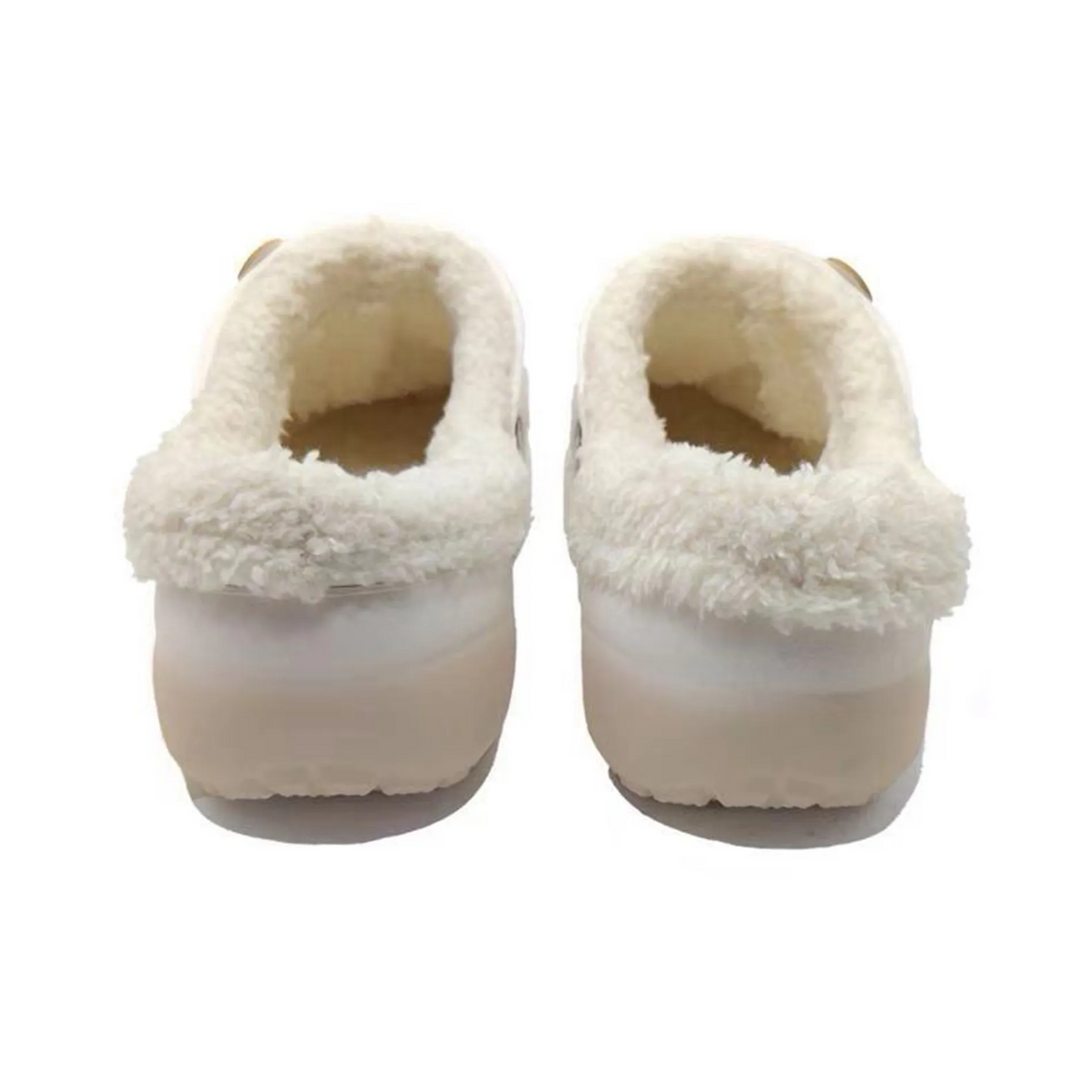 Custom Crocs White Plush With Milky Brown Cartoon Cat Decoration