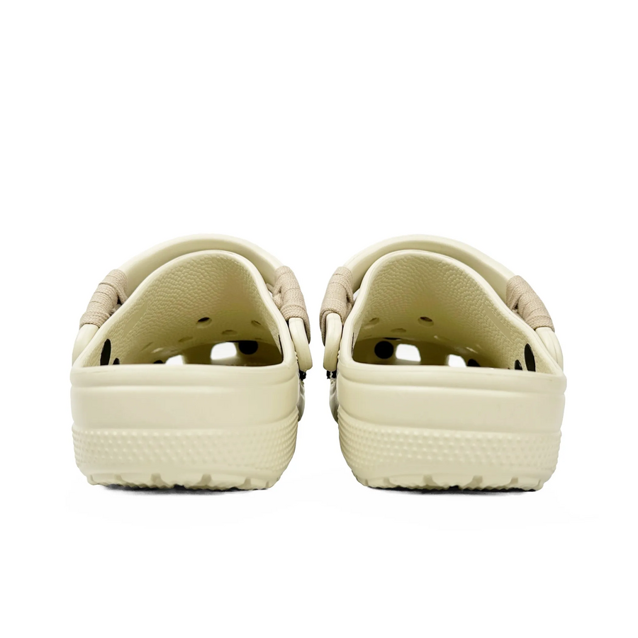 Custom Crocs Beige With Khaki Shoelaces