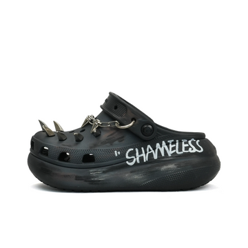 Custom Crocs Black With Silver Fangs