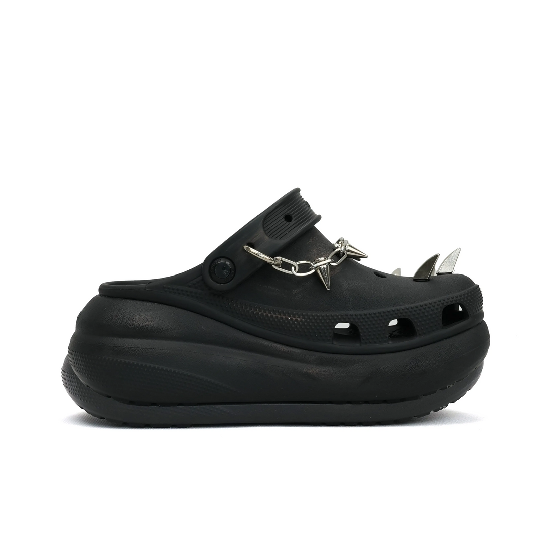 Custom Crocs Black With Silver Fangs