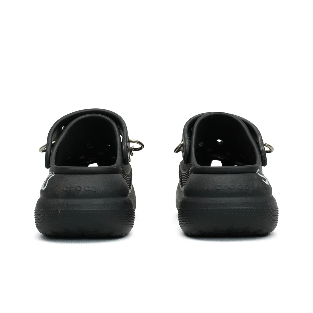 Custom Crocs Black With Silver Fangs