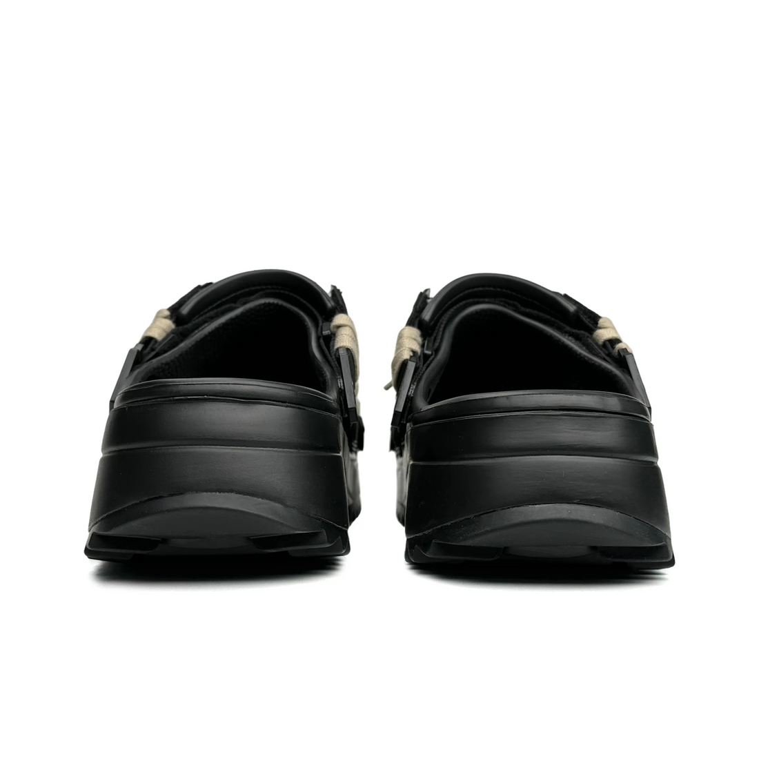 Custom Crocs Black Khaki Shoelace Braiding