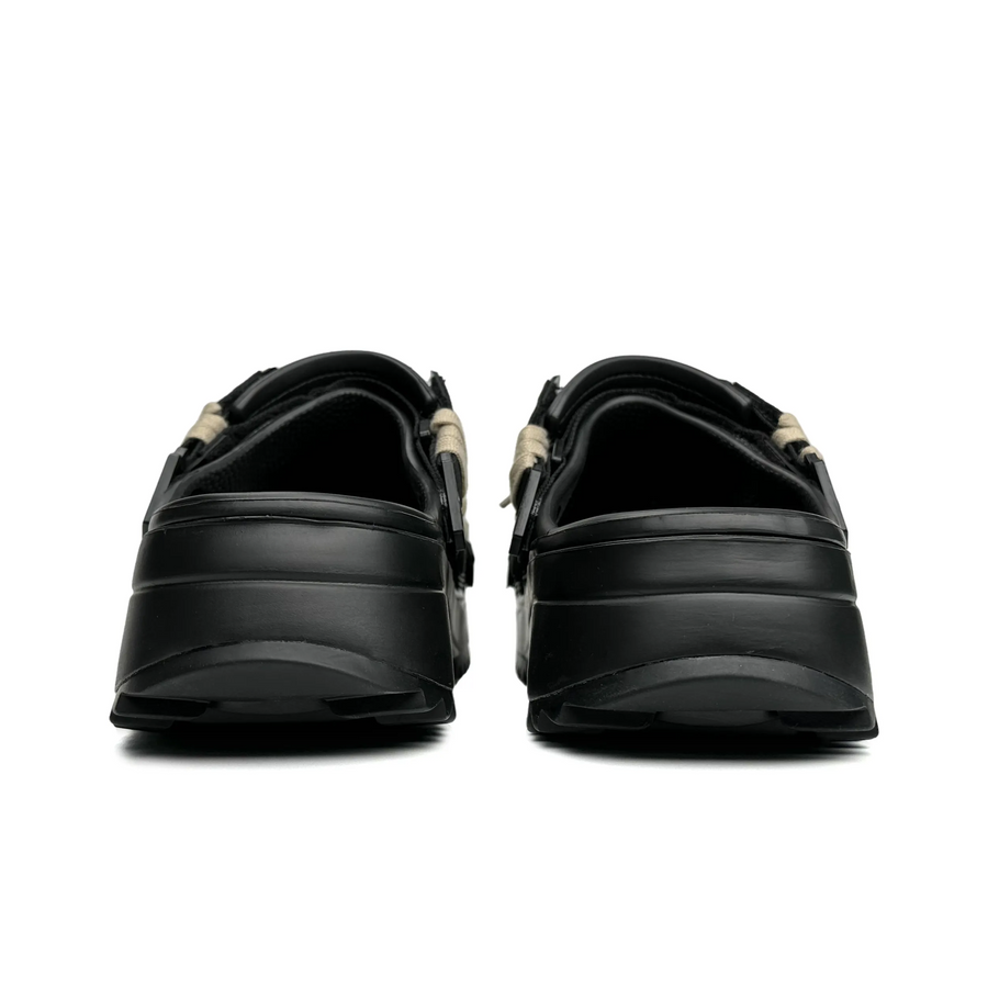 Custom Crocs Black Khaki Shoelace Braiding