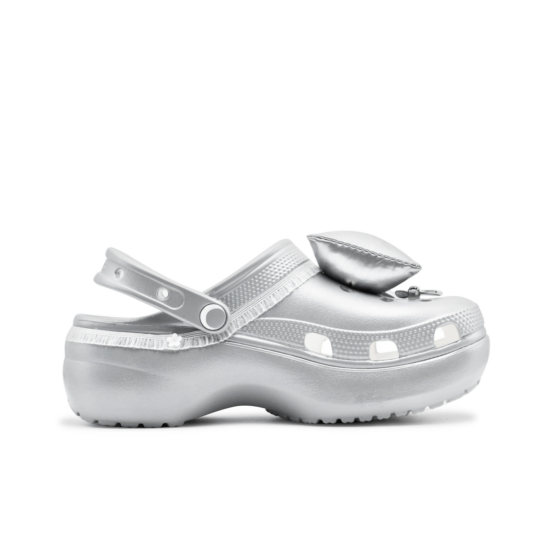 Custom Crocs Silver Butterflies Theme Decor