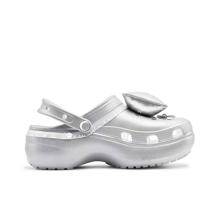 Custom Crocs Silver Butterflies Theme Decor